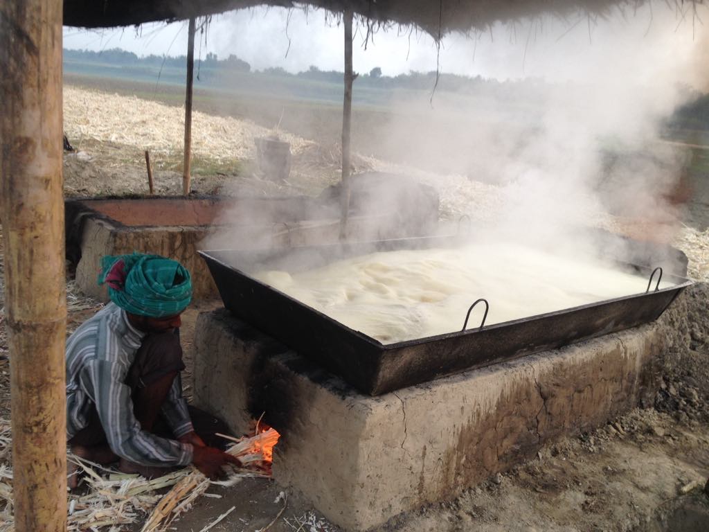 Bagasse being used as fuel for a kiln in Bangladesh