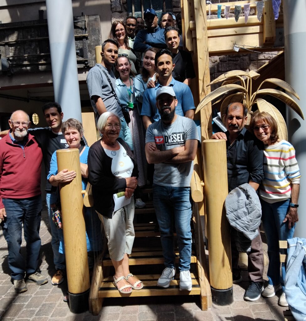 Group on stairs