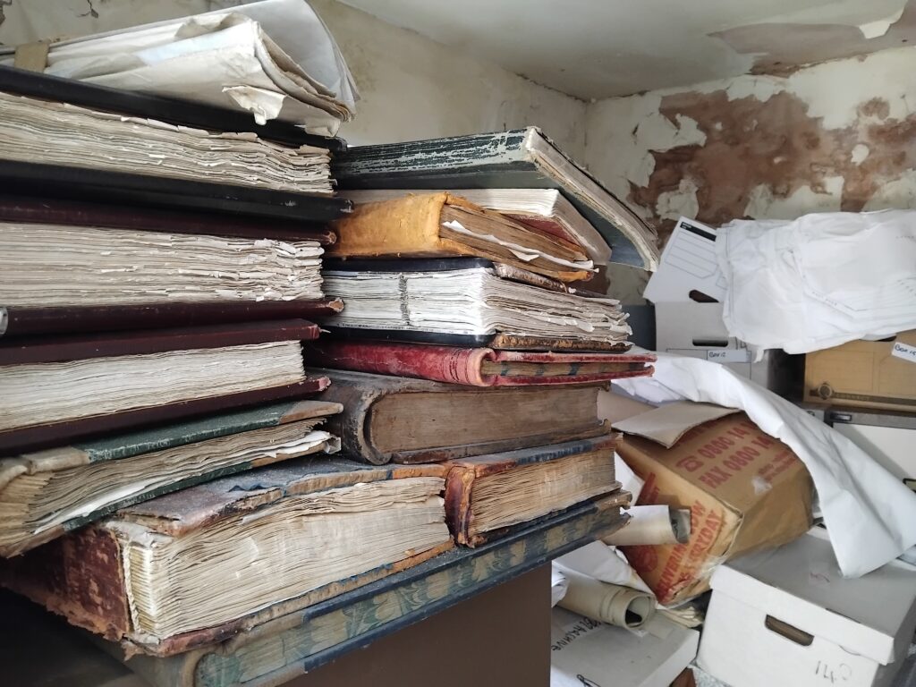 Some of the collection in storage room 2