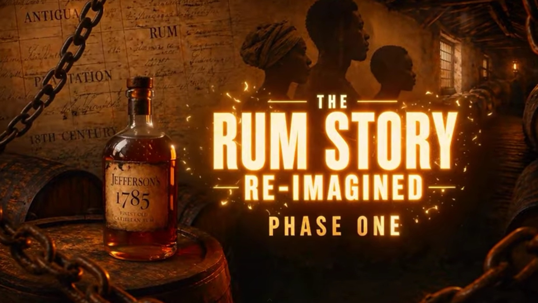 Title page of a film saying "The Rum Story Re-Imagined Phase One"